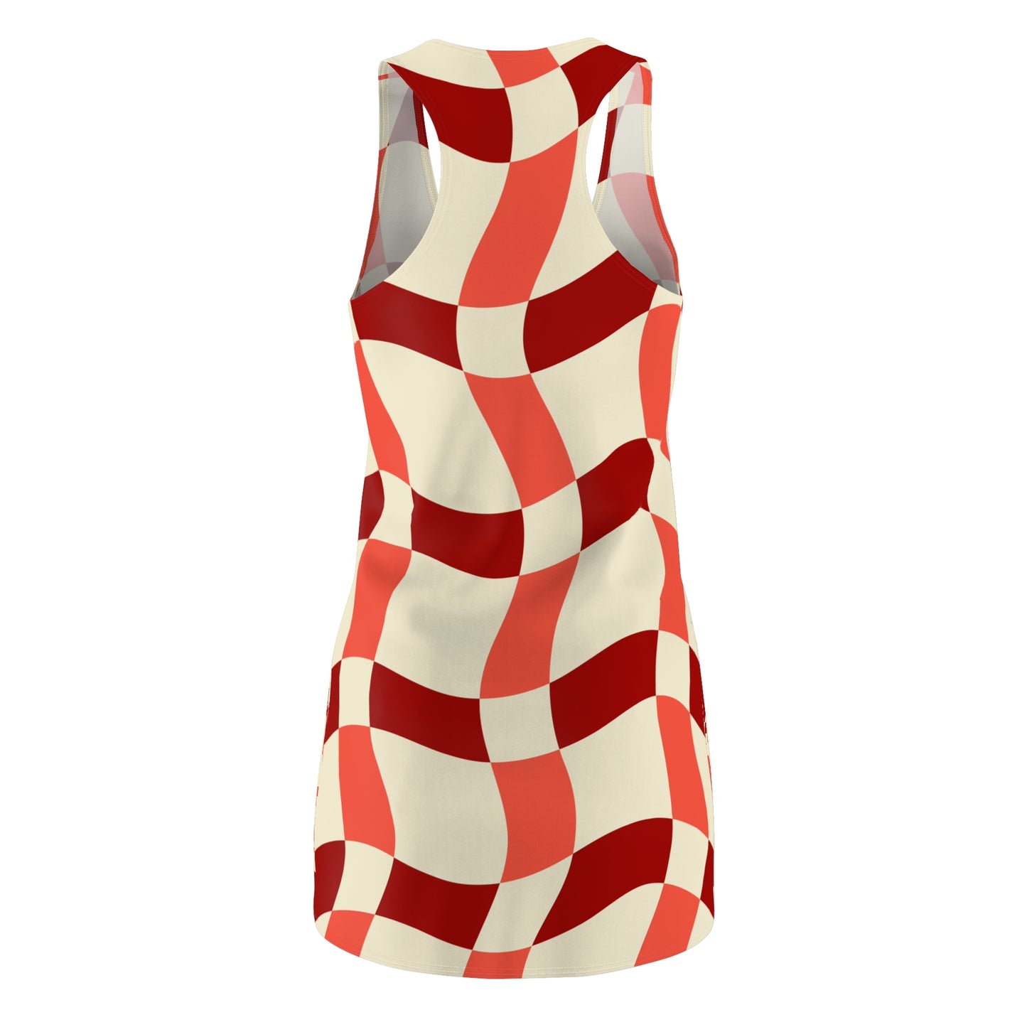 Melted Checker Dress – Bold Wavy Pattern, Lightweight Fit