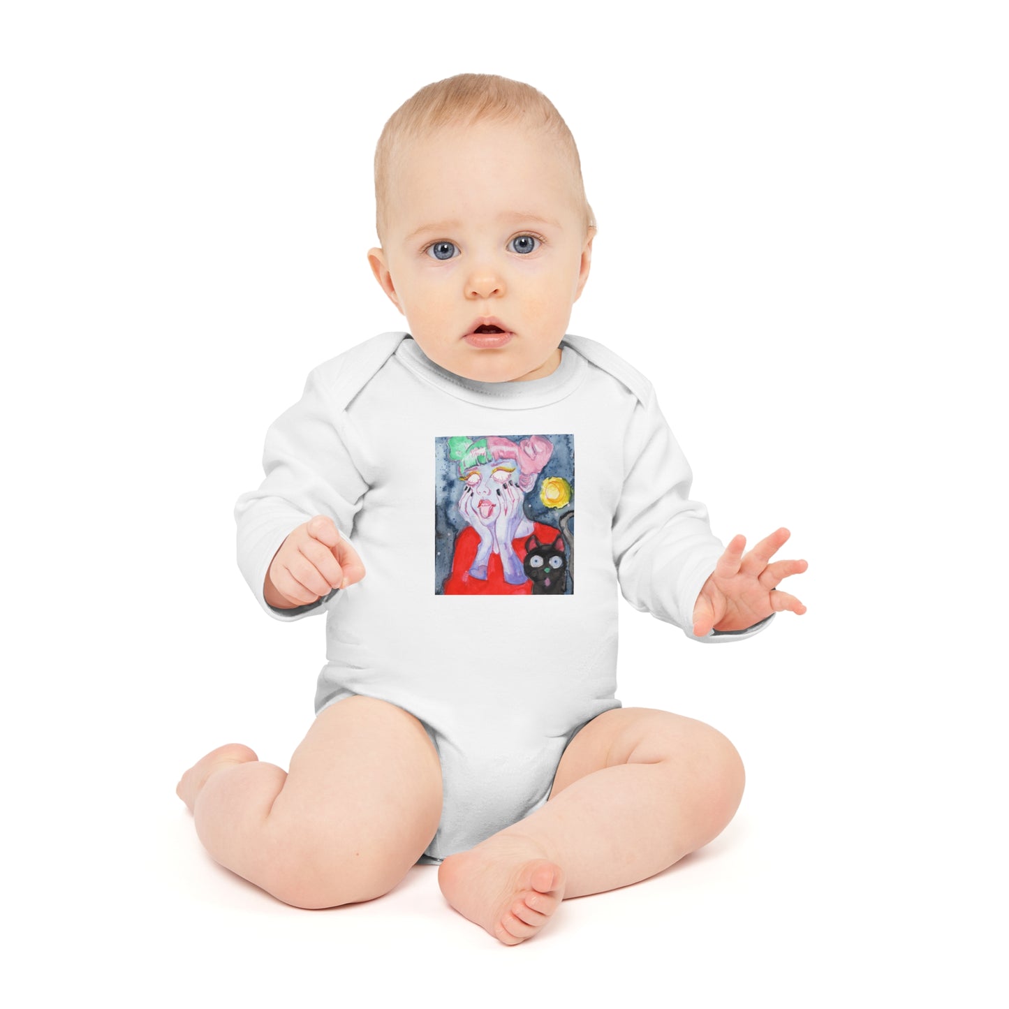 Moonlit Mischief - Baby Long-Sleeve Organic Bodysuit