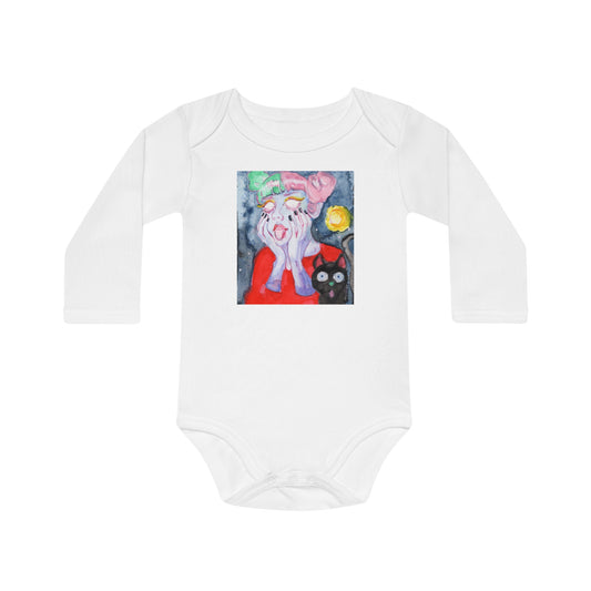 Moonlit Mischief - Baby Long-Sleeve Organic Bodysuit