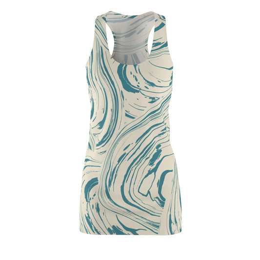 Marble Swirl Racerback Dress for Women - Casual Summer Style
