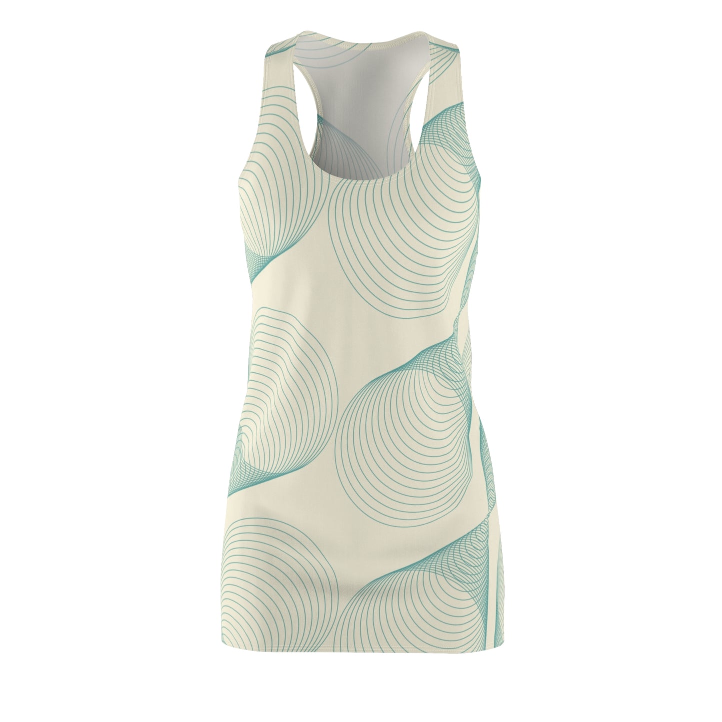 Sea Shell Flow Racerback Dress – Minimalist Line Art Print | Lightweight & Chic
