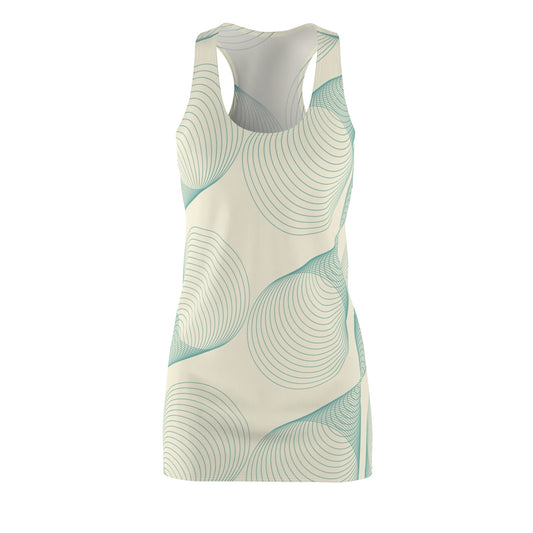 Sea Shell Flow Racerback Dress – Minimalist Line Art Print | Lightweight & Chic