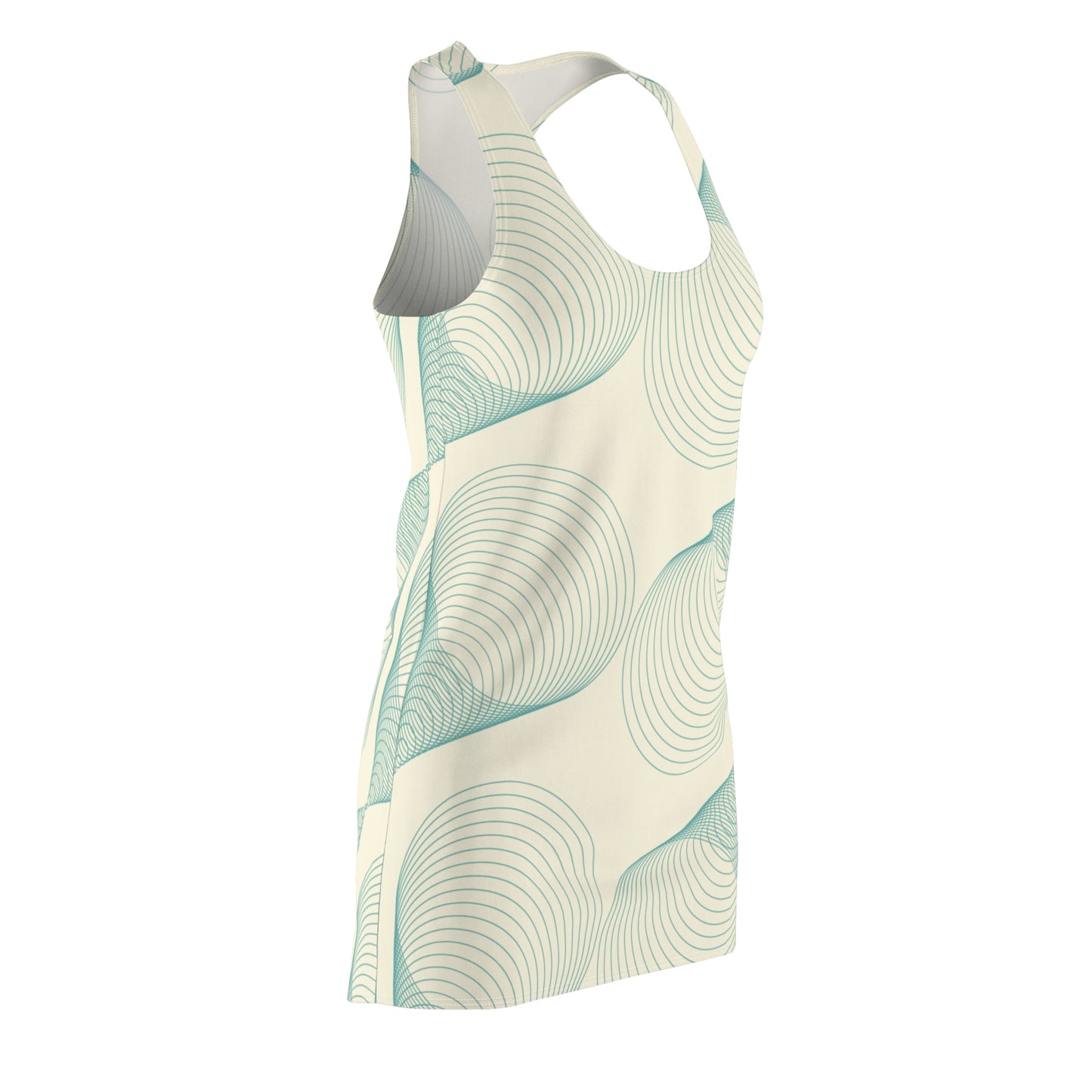 Sea Shell Flow Racerback Dress – Minimalist Line Art Print | Lightweight & Chic