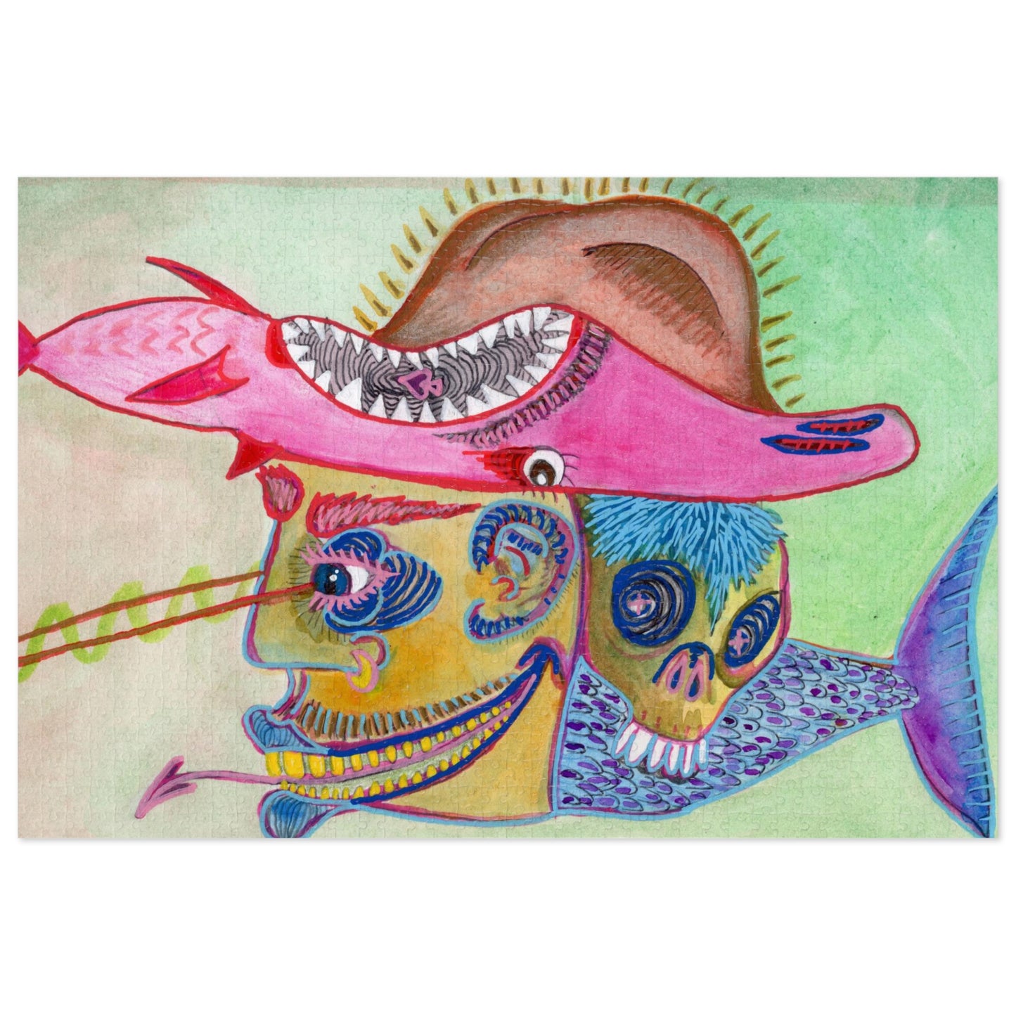 Cowboy Fish Jigsaw Puzzle (1000-Piece)