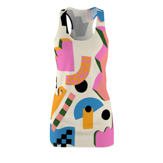 Playful Abstract Racerback Dress – Artsy, Bold & Lightweight for Summer