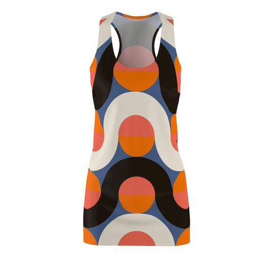 Sunset Pop Racerback Dress – Retro Circles | Lightweight & Eye-Catching
